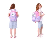 Kaukko Kids Toys Kız Çocuk Mor Pembe 3D Kedi Şekilli İlkokul Çantası ve Kalemlik Seti (L5236+L8236) thumbnail 3