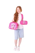 Kaukko Kids Dört Bölmeli Okul Çantası + Beslenme +Kalemlik Seti (Dondurma Yiyen Kedi - Kız Çocuk - Pembe) thumbnail 3