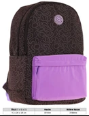 Kaukko Double Colors Üç Bölmeli Kız Çocuk Okul ve Günlük Sırt Çantası - Siyah Mor - K1837 thumbnail 4