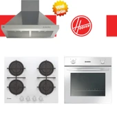 Hoover & Candy Nerotta Ankastre Set ( HON100W Beyaz + CVG6WW + HCH6MXTK inox ) - 1