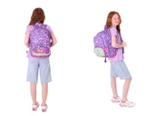 Kaukko Kız Çocuklar İçin Okul Sırt Çantası (L5226) ve Üç Bölmeli Kalemlik (L8226) Seti - Mor Pembe - Flamingo Nakışlı ve Baskılı thumbnail 3