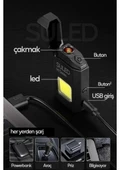 Şarjlı Çakmak USB Şarjlı LED Fener M Serisi Kamp Çakmağı Cob LED Ce Rüzgardan Etkilenmez - 2