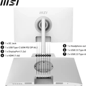 MSI Modern MD272XPW 27" 1 ms Full HD Pivot IPS 100 Hz Monitör Outlet - 2