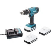 Makita HP457DWE3 Makita akülü darbeli matkap Li-ion 18 V + 3 piller 1,1 Ah - 1