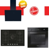 Hoover Allegra Siyah Ankastre Set ( FCP405N/E +  HVG74K3B 75 cm Siyah Ocak + HDG6C1GBTK  ) thumbnail 1