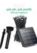 10 Metre Solar Enerjili Dekoratif 100 LED Işık Bahçe Balkon ve Süsleme Ledleri Gün Işığı - 5