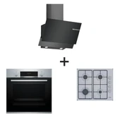 Bosch Ankastre Set HBF514BS1T, PBP6C5K80O, DWK65AD30R - 1