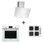 Bosch Ankastre Set HBF512BW1T, POP6C2P30O, DWK64PJ20T - 1