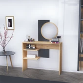 Arnetti Dali Geniş Aynalı Raflı Makyaj Masası - Safirmeşe, Antrasit Modern ve Şık Tasarım - 4
