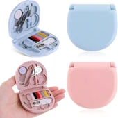Mini Dikiş Seti Pratik Taşınabilir Plastik Kutu İçinde Acil Onarım ve Dikiş Malzemeleri thumbnail 3