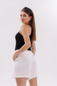Genıus Store Kadın Şort Aerobin Pamuklu Cepli Çekmez Kumaş Beli Lastikli Şort - 10