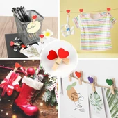 Kalpli Mandal Renkli ve Sevimli Tasarımıyla Çok Amaçlı Plastik Askı Mandalı Dekoratif Fotoğraf Mandalı Ev ve Ofis İçin Pratik Kullanımlı Dayanıklı Klips Mandal Seti - 4