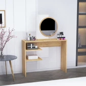 Arnetti Dali Geniş Aynalı Raflı Makyaj Masası - Safirmeşe, Beyaz Modern ve Şık Tasarım - 3