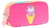 Kaukko Kids Üç Bölmeli Fuşya, Dondurma ve Unicorn, Kız Çocuk Okul Kalemliği - L8227 thumbnail 1
