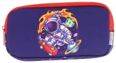 Kaukko Kids Kırmızı Lacivert, Astronot, Erkek Çocuk Üç Bölmeli Okul Kalem Çantası - L8267 thumbnail 2