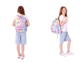 Kaukko Kids Kız Çocuk Mavi Sarı Okul Çantası ve Üç Bölmeli Kalemlik Seti - Silikon Aksesuarlı thumbnail 3