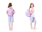 Kaukko Kids Kız Çocuk Mor Okul Çantası ve Üç Bölmeli Kalemlik Seti - Silikon Aksesuarlı thumbnail 3