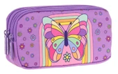 Kaukko Kids Mor Pembe, Kelebek, Kız Çocuk Üç Gözlü Okul Kalem Çantası - L8248 thumbnail 1