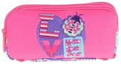 Kaukko Kids Üç Bölmeli Pembe Mavi, Love Baskılı, Kız Çocuk Okul Kalemliği - L8229 thumbnail 2