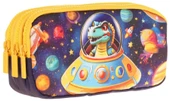 Kaukko Kids Sarı Siyah, Astronot Dinazor, Erkek Çocuk Üç Bölmeli Kalemlik/Kalem Çantası - L8273 thumbnail 1