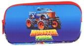 Kaukko Kids Kırmızı Mavi, Monster Truck, Erkek Çocuk Üç Bölmeli Okul Kalem Çantası - L8257 thumbnail 2