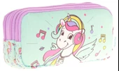 Kaukko Kids Üç Bölmeli Su Yeşili, Unicorn Temalı, Kız Çocuk Okul Kalemliği - L8234 thumbnail 1