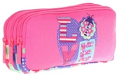 Kaukko Kids Üç Bölmeli Pembe Mavi, Love Baskılı, Kız Çocuk Okul Kalemliği - L8229 thumbnail 1