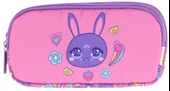 Kaukko Kids Üç Bölmeli Pembe Mor, Tavşan Baskılı, Kız Çocuk Okul Kalemliği - L8220 thumbnail 2