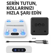 Ps5/ps5 Slim Uyumlu Multifonksiyonel Şarj Stand Soğutucu Fan - 2