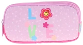 Kaukko Kids Üç Bölmeli Pembe Lila, Love Desenli, Kız Çocuk Okul Kalem Çantası - L8211 - 2