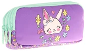 Kaukko Kids Yeşil Mor, Sevimli Tavşan, Kız Çocuk Üç Gözlü Okul Kalem Çantası - L8242 - 1