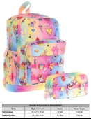 Kaukko Kids Kız Çocuk Mavi Sarı Okul Çantası ve Üç Bölmeli Kalemlik Seti - Silikon Aksesuarlı thumbnail 2