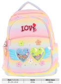 Kaukko Kids Simli Kalp ve Çiçek Detaylı Kız Çocuk Dört Bölmeli Okul Çantası - L5213 thumbnail 4
