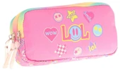 Kaukko Kids Pembe Çok Renkli, Lol Baskılı, Kız Çocuk Üç Gözlü Okul Kalem Çantası - L8237 thumbnail 1