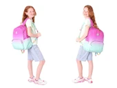 Kaukko Rainbow Pembe Yeşil Renk Geçişli Kız Çocuk Üçlü İlkokul ve Ortaokul Çanta Seti thumbnail 3