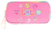 Kaukko Kids Pembe Çok Renkli, Lol Baskılı, Kız Çocuk Üç Gözlü Okul Kalem Çantası - L8237 thumbnail 2