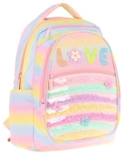 Kaukko Kids Simli Pullu Love Baskılı Kız Çocuk Dört Bölmeli Okul Çantası - L5214 thumbnail 2