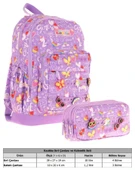 Kaukko Kids Kız Çocuk Mor Okul Çantası ve Üç Bölmeli Kalemlik Seti - Silikon Aksesuarlı thumbnail 2