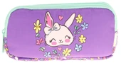 Kaukko Kids Yeşil Mor, Sevimli Tavşan, Kız Çocuk Üç Gözlü Okul Kalem Çantası - L8242 - 2