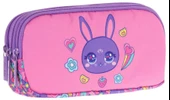 Kaukko Kids Üç Bölmeli Pembe Mor, Tavşan Baskılı, Kız Çocuk Okul Kalemliği - L8220 thumbnail 1
