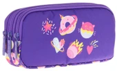 Kaukko Kids Üç Bölmeli Mor, Şekerlemeler, Kız Çocuk Okul Kalem Çantası - L8216 thumbnail 1