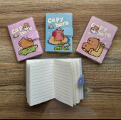 Capybara Kapibara Cırt Cırtlı Ciltli 4'lü Not Defteri Seti - 4