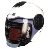 Free-M 665 Beyaz Açik Güneş Vizörlü Motosiklet Kaskı thumbnail 3