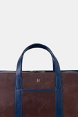Leonard Hakiki Deri Unisex Askılı Seyahat Çantası - 5
