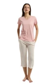 Arnetta Kadın Pembe Kısa Kol Kaprili Pijama Takım 3221 thumbnail 1