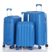 MÇS 3lü Set Kırılmaz Silikon Seyahat Valizi Bavulu V305 Saks Mavi thumbnail 1