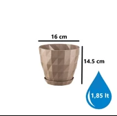 Omnipazar SO-KRT3 Dekoratif Kristal Saksı Takımı 1.85 lt Mocha 5 Adet thumbnail 2