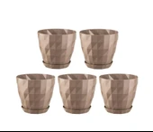 Omnipazar SO-KRT3 Dekoratif Kristal Saksı Takımı 1.85 lt Mocha 5 Adet thumbnail 1