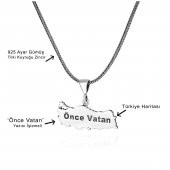 Önce Vatan Türkiye 60 cm 925 Gümüş Kolye - 2