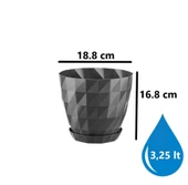 Omnipazar SO-KRT4 Dekoratif Kristal Saksı Takımı 3.25 lt Antrasit 5 Adet thumbnail 2